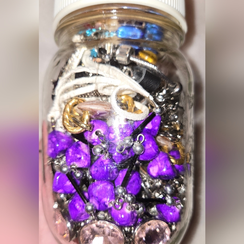 Mystery Jewelry Jar Purple and Silver Women's Jewelry Collection